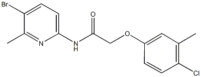 N-(5-bromo-6-methyl-2-pyridinyl)-2-(4-chloro-3-methylphenoxy)acetamide Struktur