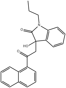 3-hydroxy-3-[2-(1-naphthyl)-2-oxoethyl]-1-propyl-1,3-dihydro-2H-indol-2-one Struktur