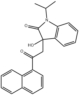 3-hydroxy-1-isopropyl-3-[2-(1-naphthyl)-2-oxoethyl]-1,3-dihydro-2H-indol-2-one Struktur