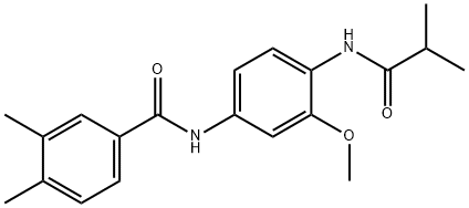 N-[4-(isobutyrylamino)-3-methoxyphenyl]-3,4-dimethylbenzamide Struktur