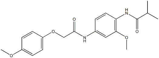 N-(2-methoxy-4-{[(4-methoxyphenoxy)acetyl]amino}phenyl)-2-methylpropanamide Struktur