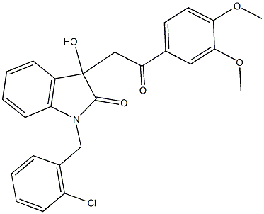 1-(2-chlorobenzyl)-3-[2-(3,4-dimethoxyphenyl)-2-oxoethyl]-3-hydroxy-1,3-dihydro-2H-indol-2-one Struktur