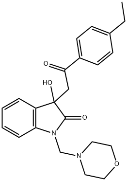 3-[2-(4-ethylphenyl)-2-oxoethyl]-3-hydroxy-1-(4-morpholinylmethyl)-1,3-dihydro-2H-indol-2-one Struktur