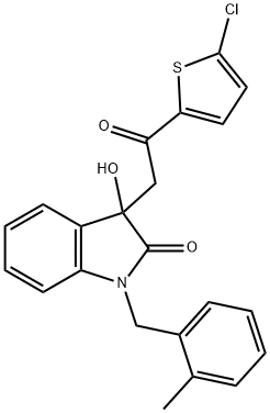 3-[2-(5-chloro-2-thienyl)-2-oxoethyl]-3-hydroxy-1-(2-methylbenzyl)-1,3-dihydro-2H-indol-2-one Struktur