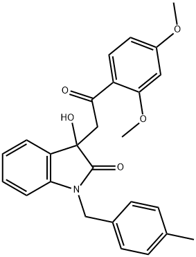 3-[2-(2,4-dimethoxyphenyl)-2-oxoethyl]-3-hydroxy-1-(4-methylbenzyl)-1,3-dihydro-2H-indol-2-one Struktur