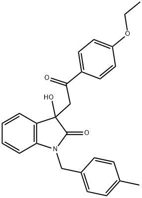 3-[2-(4-ethoxyphenyl)-2-oxoethyl]-3-hydroxy-1-(4-methylbenzyl)-1,3-dihydro-2H-indol-2-one Struktur