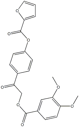 4-{2-[(3,4-dimethoxybenzoyl)oxy]acetyl}phenyl 2-furoate Struktur