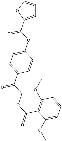 4-{2-[(2,6-dimethoxybenzoyl)oxy]acetyl}phenyl 2-furoate Struktur