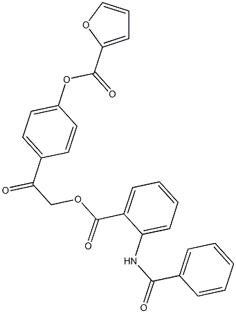 4-(2-{[2-(benzoylamino)benzoyl]oxy}acetyl)phenyl 2-furoate Struktur