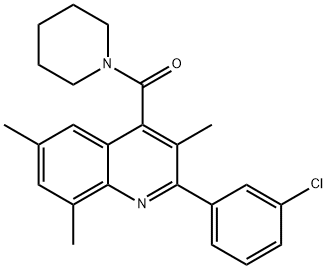 2-(3-chlorophenyl)-3,6,8-trimethyl-4-(1-piperidinylcarbonyl)quinoline Struktur