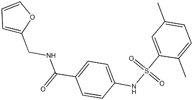 4-{[(2,5-dimethylphenyl)sulfonyl]amino}-N-(2-furylmethyl)benzamide Struktur