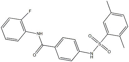 4-{[(2,5-dimethylphenyl)sulfonyl]amino}-N-(2-fluorophenyl)benzamide Struktur