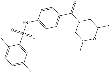 N-{4-[(2,6-dimethyl-4-morpholinyl)carbonyl]phenyl}-2,5-dimethylbenzenesulfonamide Struktur