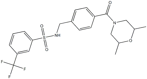 N-{4-[(2,6-dimethyl-4-morpholinyl)carbonyl]benzyl}-3-(trifluoromethyl)benzenesulfonamide Struktur