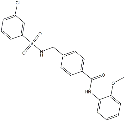 4-({[(3-chlorophenyl)sulfonyl]amino}methyl)-N-(2-methoxyphenyl)benzamide Struktur