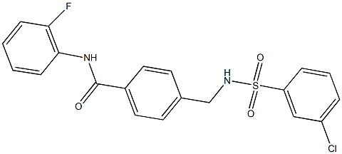 4-({[(3-chlorophenyl)sulfonyl]amino}methyl)-N-(2-fluorophenyl)benzamide Struktur