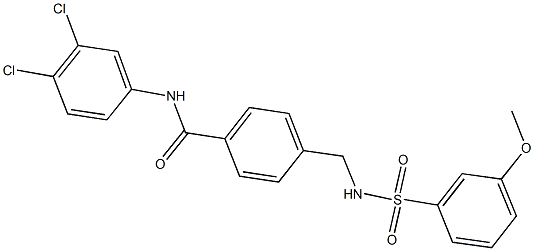 N-(3,4-dichlorophenyl)-4-({[(3-methoxyphenyl)sulfonyl]amino}methyl)benzamide Struktur