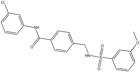 N-(3-chlorophenyl)-4-({[(3-methoxyphenyl)sulfonyl]amino}methyl)benzamide Struktur