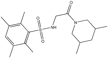 N-[2-(3,5-dimethyl-1-piperidinyl)-2-oxoethyl]-2,3,5,6-tetramethylbenzenesulfonamide Struktur