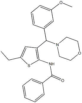 N-{5-ethyl-3-[(3-methoxyphenyl)(4-morpholinyl)methyl]-2-thienyl}benzamide Struktur