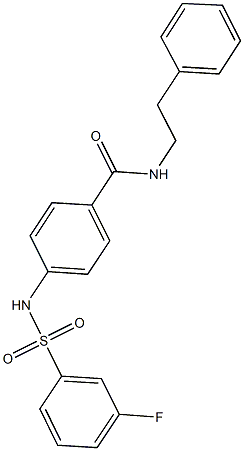 4-{[(3-fluorophenyl)sulfonyl]amino}-N-(2-phenylethyl)benzamide Struktur