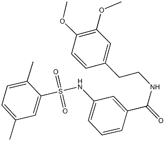 N-[2-(3,4-dimethoxyphenyl)ethyl]-3-{[(2,5-dimethylphenyl)sulfonyl]amino}benzamide Struktur