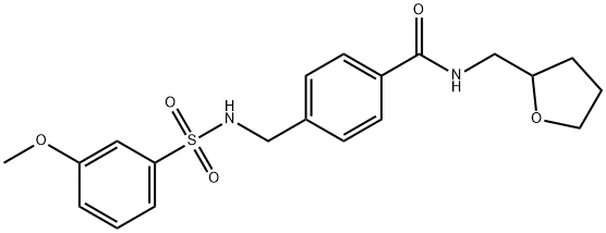 4-({[(3-methoxyphenyl)sulfonyl]amino}methyl)-N-(tetrahydro-2-furanylmethyl)benzamide Struktur