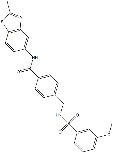 4-({[(3-methoxyphenyl)sulfonyl]amino}methyl)-N-(2-methyl-1,3-benzothiazol-5-yl)benzamide Struktur