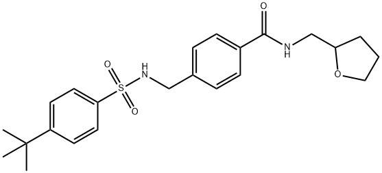 4-({[(4-tert-butylphenyl)sulfonyl]amino}methyl)-N-(tetrahydro-2-furanylmethyl)benzamide Struktur