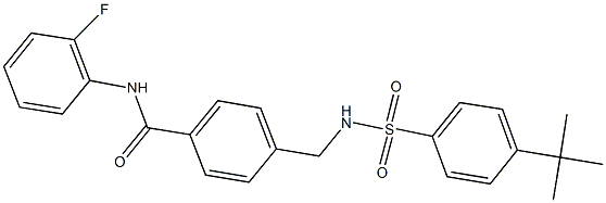 4-({[(4-tert-butylphenyl)sulfonyl]amino}methyl)-N-(2-fluorophenyl)benzamide Struktur