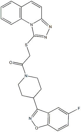 2-[4-(5-fluoro-1,2-benzisoxazol-3-yl)-1-piperidinyl]-2-oxoethyl [1,2,4]triazolo[4,3-a]quinolin-1-yl sulfide Struktur