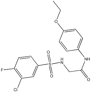 2-{[(3-chloro-4-fluorophenyl)sulfonyl]amino}-N-(4-ethoxyphenyl)acetamide Struktur