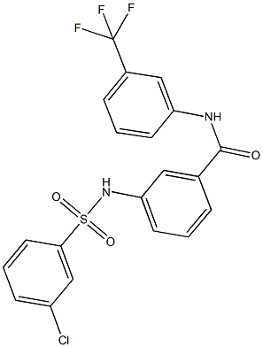 3-{[(3-chlorophenyl)sulfonyl]amino}-N-[3-(trifluoromethyl)phenyl]benzamide Struktur