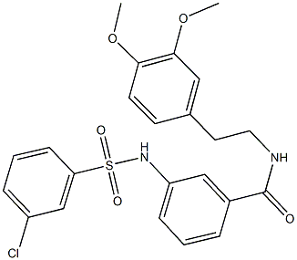 3-{[(3-chlorophenyl)sulfonyl]amino}-N-[2-(3,4-dimethoxyphenyl)ethyl]benzamide Struktur