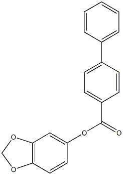 1,3-benzodioxol-5-yl [1,1'-biphenyl]-4-carboxylate Struktur