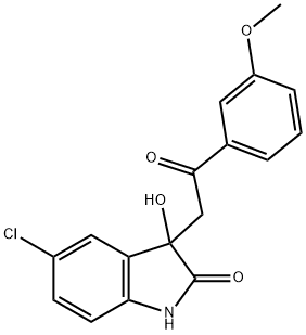 5-chloro-3-hydroxy-3-[2-(3-methoxyphenyl)-2-oxoethyl]-1,3-dihydro-2H-indol-2-one Struktur