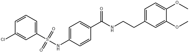 4-{[(3-chlorophenyl)sulfonyl]amino}-N-[2-(3,4-dimethoxyphenyl)ethyl]benzamide Struktur