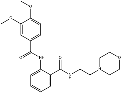 3,4-dimethoxy-N-[2-({[2-(4-morpholinyl)ethyl]amino}carbonyl)phenyl]benzamide Struktur