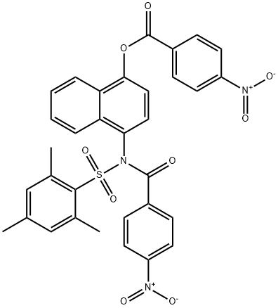 4-[{4-nitrobenzoyl}(mesitylsulfonyl)amino]-1-naphthyl 4-nitrobenzoate Struktur