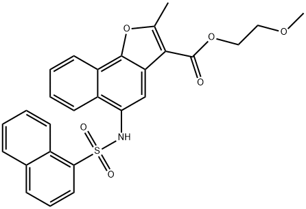 2-methoxyethyl 2-methyl-5-[(1-naphthylsulfonyl)amino]naphtho[1,2-b]furan-3-carboxylate Struktur