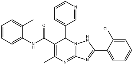 2-(2-chlorophenyl)-5-methyl-N-(2-methylphenyl)-7-(3-pyridinyl)-4,7-dihydro[1,2,4]triazolo[1,5-a]pyrimidine-6-carboxamide Struktur