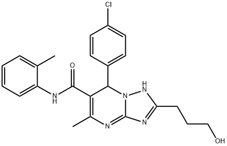 7-(4-chlorophenyl)-2-(3-hydroxypropyl)-5-methyl-N-(2-methylphenyl)-4,7-dihydro[1,2,4]triazolo[1,5-a]pyrimidine-6-carboxamide Struktur