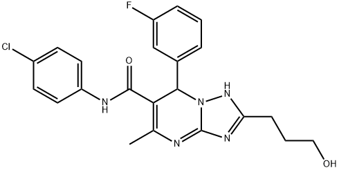 N-(4-chlorophenyl)-7-(3-fluorophenyl)-2-(3-hydroxypropyl)-5-methyl-4,7-dihydro[1,2,4]triazolo[1,5-a]pyrimidine-6-carboxamide Struktur