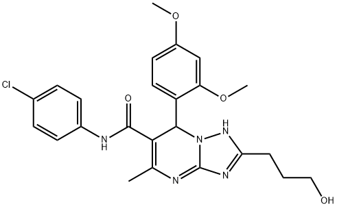 N-(4-chlorophenyl)-7-(2,4-dimethoxyphenyl)-2-(3-hydroxypropyl)-5-methyl-4,7-dihydro[1,2,4]triazolo[1,5-a]pyrimidine-6-carboxamide Struktur