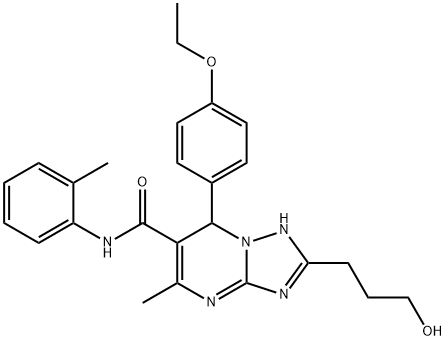 7-(4-ethoxyphenyl)-2-(3-hydroxypropyl)-5-methyl-N-(2-methylphenyl)-4,7-dihydro[1,2,4]triazolo[1,5-a]pyrimidine-6-carboxamide Struktur