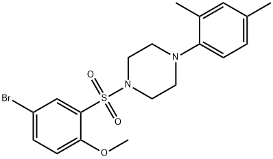 4-bromo-2-{[4-(2,4-dimethylphenyl)-1-piperazinyl]sulfonyl}phenyl methyl ether Struktur