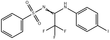 N-[2,2,2-trifluoro-N-(4-iodophenyl)ethanimidoyl]benzenesulfonamide Struktur