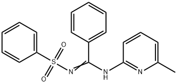 N-[[(6-methyl-2-pyridinyl)imino](phenyl)methyl]benzenesulfonamide Struktur