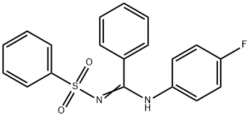 N-[[(4-fluorophenyl)imino](phenyl)methyl]benzenesulfonamide Struktur