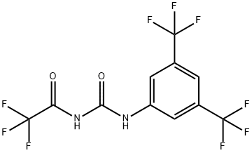 N-[3,5-bis(trifluoromethyl)phenyl]-N'-(trifluoroacetyl)urea Struktur